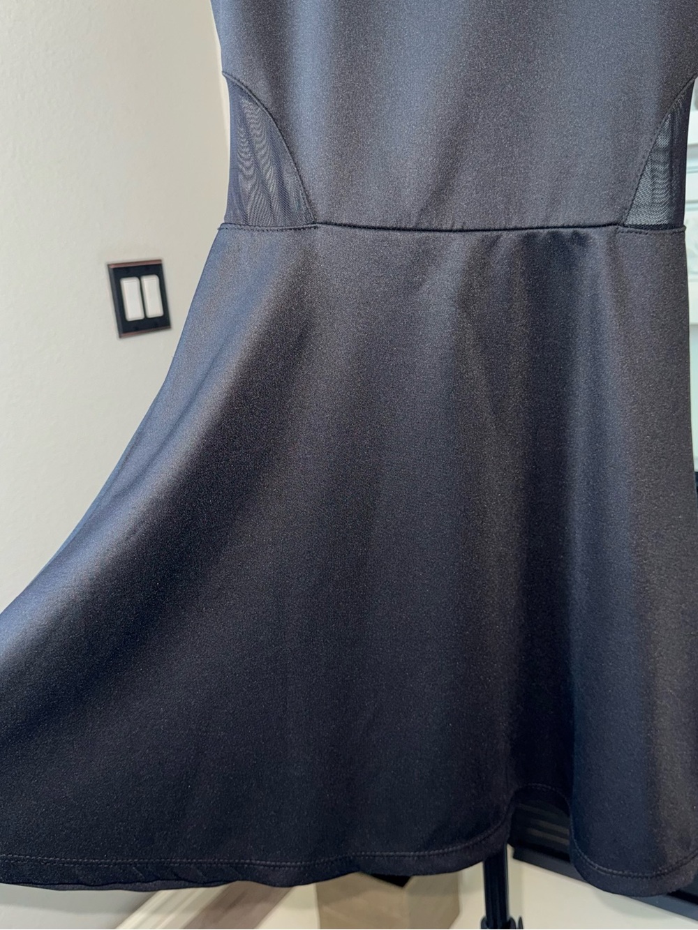 Forever 21 Dress Womens Small Black Mesh Panel Skater Fit Flare Sleeveless Mini - Picture 5 of 11